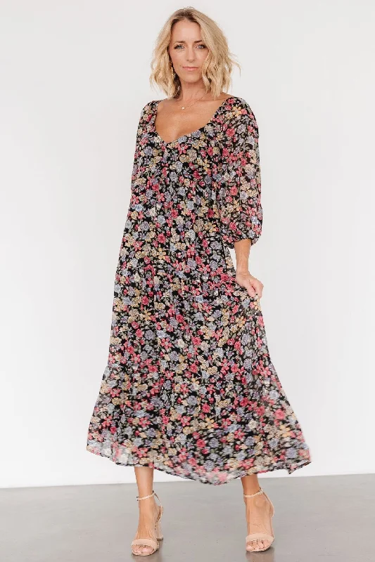 Multifunctional Style Boutique Recommendation Nevaeh Bubble Sleeve Dress | Multi Floral Multifunctional Style Boutique Recommendation Nevaeh Bubble Sleeve Dress | Multi Floral
