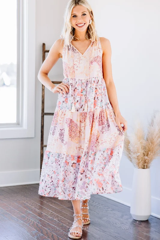 Street Style Suit Know What To Do Blush Pink Boho Midi Dress