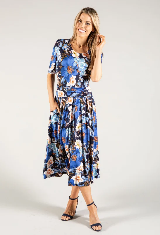 Street Sports Shoes Floral Bloom Midi Dress