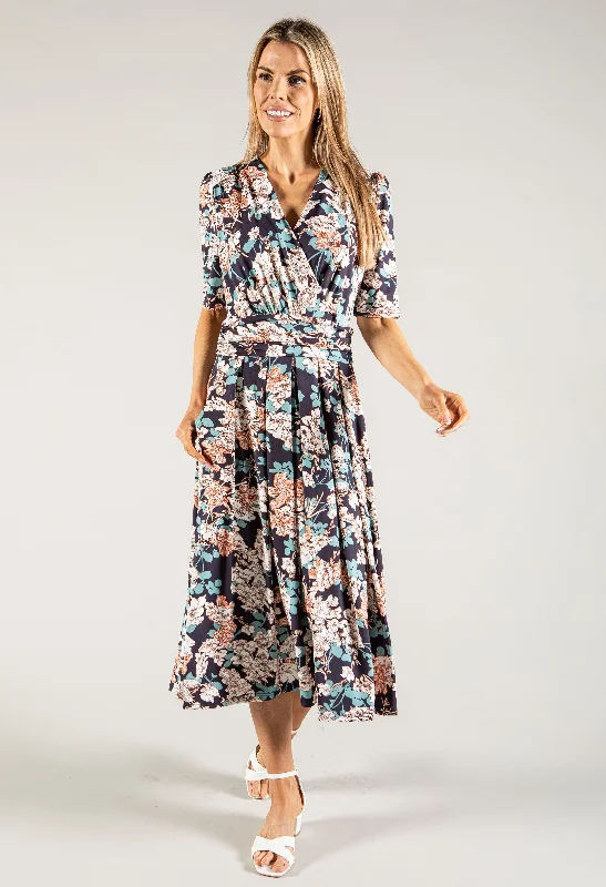 Cool Style Floral V Neck Dress