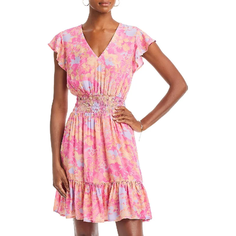 Personalized Design Rails Womens Pleated Ruffles Midi Dress
