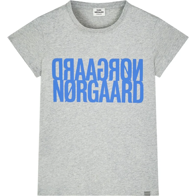 Classic Style College Style Mads Nørgaard Light Grey Melange Single Organic Tuvina T-shirt Classic Style College Style Mads Nørgaard Light Grey Melange Single Organic Tuvina T-shirt