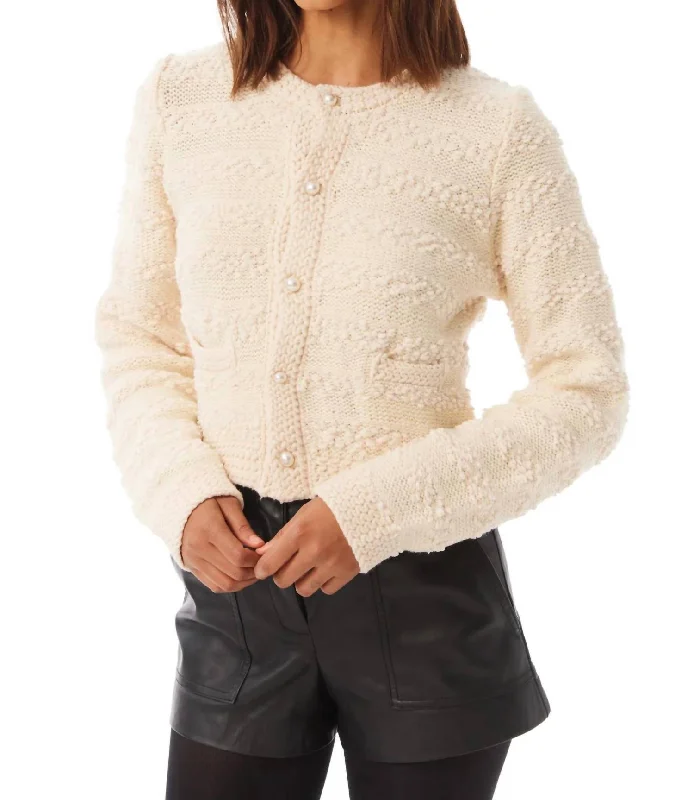 Comfortable And Cold-proof Avant-garde Design Lucy Cardigan In Ivory