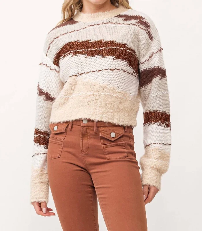 British Style Lazy Home Gabriela Sweater In Toasted Gingerbread