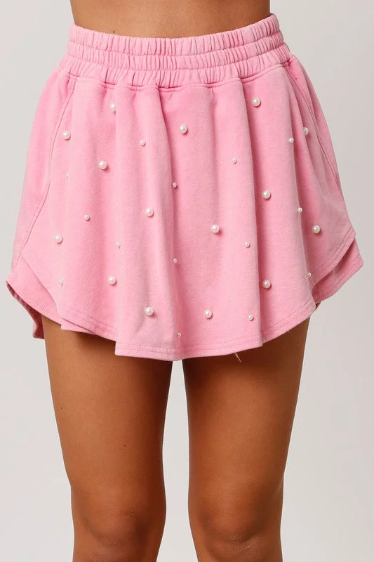Autumn Selection Boutique Recommendation Pearl Dreaming Pink Embellished Skort