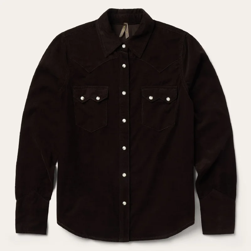 Fashionable Prints Luxury Style Corduroy Denim Western Shirt