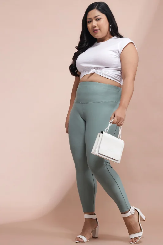 Refreshing Design Autumn Selection Mint Green Tummy Tucker Jeggings