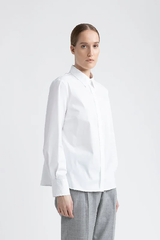 Short Design Modern Tailoring Cotton poplin shirt with sequins