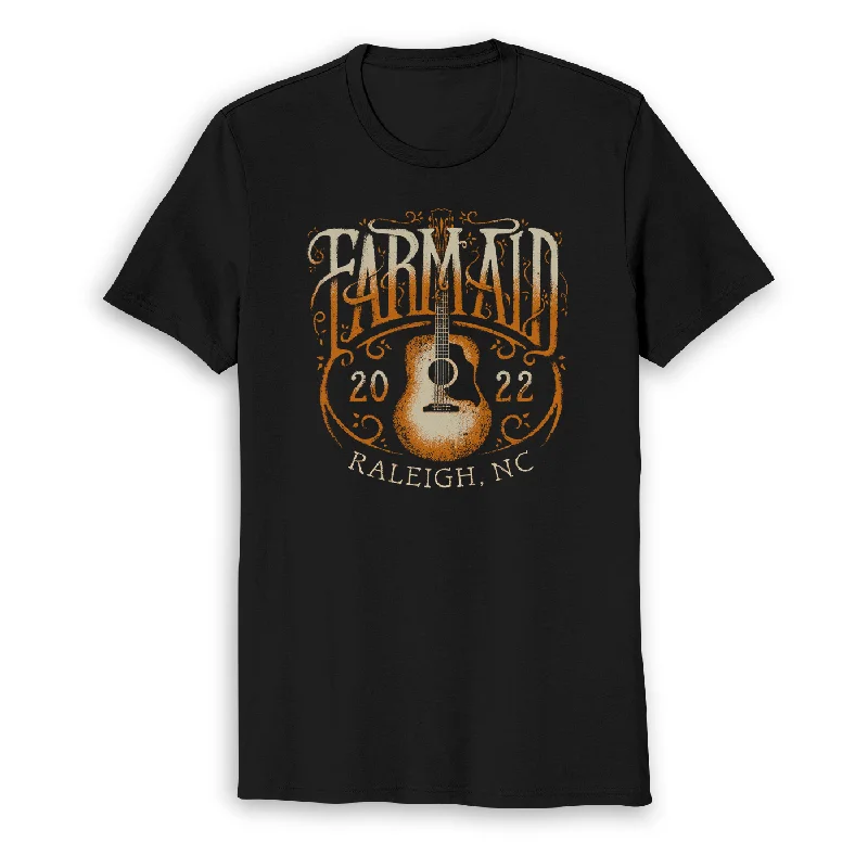 Soft And Comfortable Celebrity Style Farm Aid 2022 Guitar Vines Unisex Tee – Black