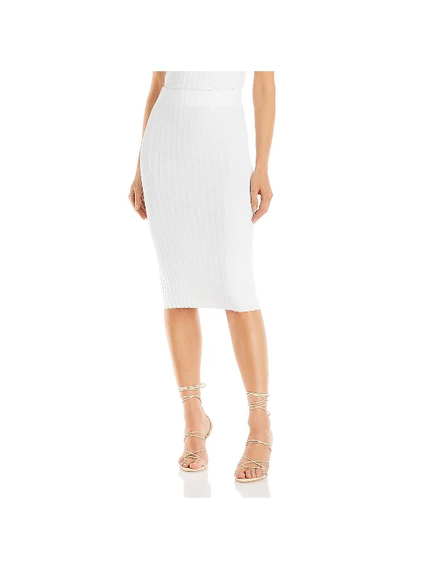 Versatile Items Retro Fashion Capri Womens Ribbed Dressy Midi Skirt
