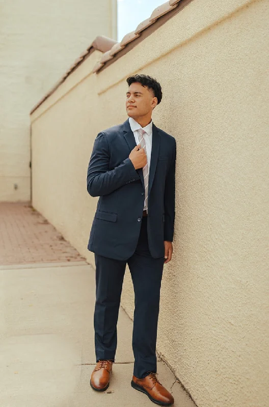 Personalized Wear French Retro Washable 2-Pant Flex Suit Navy