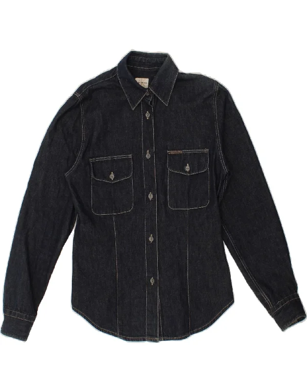 Lively And Youthful Youthful CALVIN KLEIN Womens Denim Shirt UK 10 Small Navy Blue Cotton Lively And Youthful Youthful CALVIN KLEIN Womens Denim Shirt UK 10 Small Navy Blue Cotton