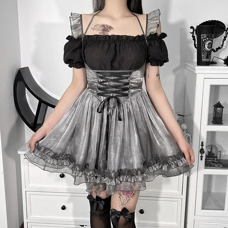 Elegant Design Comfortable And Cold-proof Women's Lolita Strappy Ruffled Suspender Skirt Elegant Design Comfortable And Cold-proof Women's Lolita Strappy Ruffled Suspender Skirt