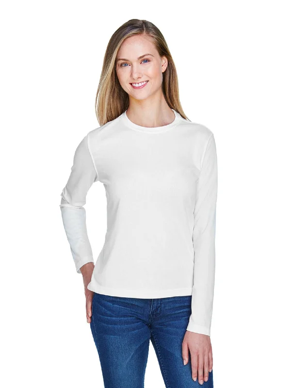 Lazy Home Comfortable Series Core 365 Agility Ladies Performance Long Sleeve Pique Crew Neck Lazy Home Comfortable Series Core 365 Agility Ladies Performance Long Sleeve Pique Crew Neck