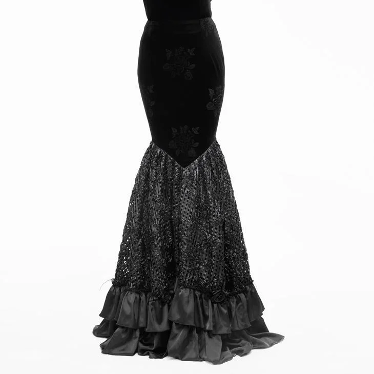 Artistic Temperament Thin Design Women's Goth Fishtail Skirt