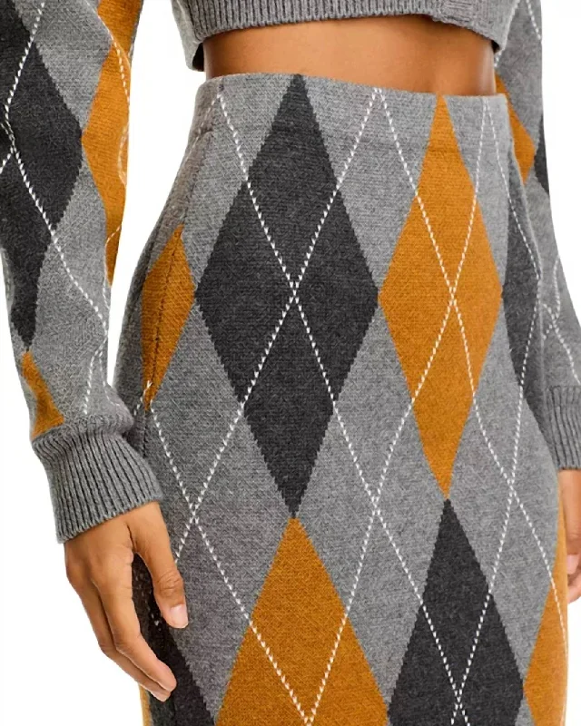 Youthful Street Fashion Romantic Data Callie Skirt In Cinnamon Slate Grey