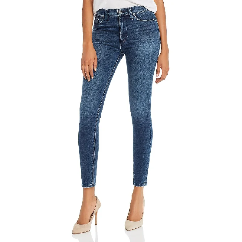 Floral Prints British Fashion Hudson Womens Barbara Denim Studded Skinny Jeans