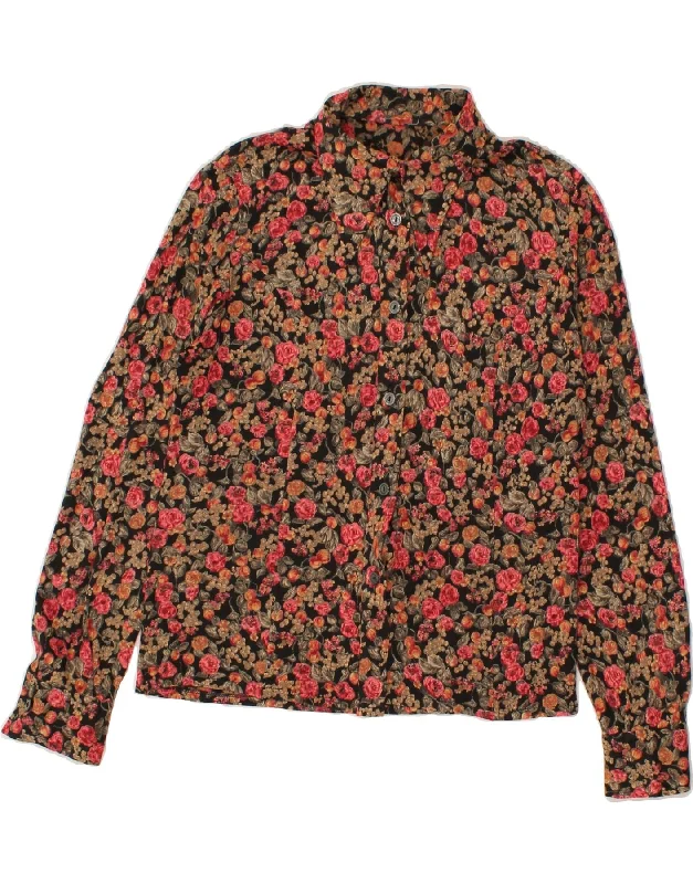 Fashionable And Fashionable Elegant And Noble VINTAGE Womens Shirt Blouse UK 12 Medium Multicoloured Floral Fashionable And Fashionable Elegant And Noble VINTAGE Womens Shirt Blouse UK 12 Medium Multicoloured Floral
