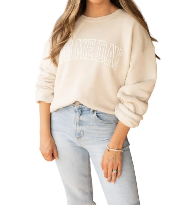 High waist design Your Game Day Sweatshirt In Beige