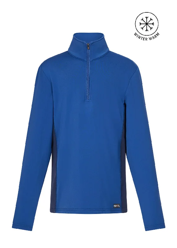 Tropical Style High-end Design Kids Rail Side Quarter Zip Fleece Tech Top