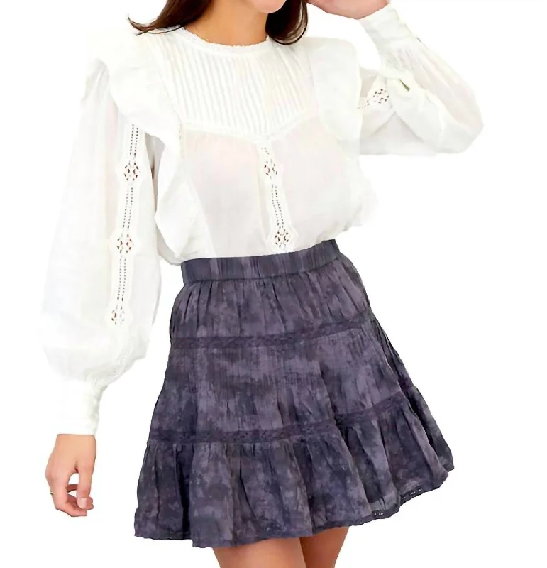 Trendy And Casual Comfortable Design Emmie Skirt In Black Tie-Dye Multi