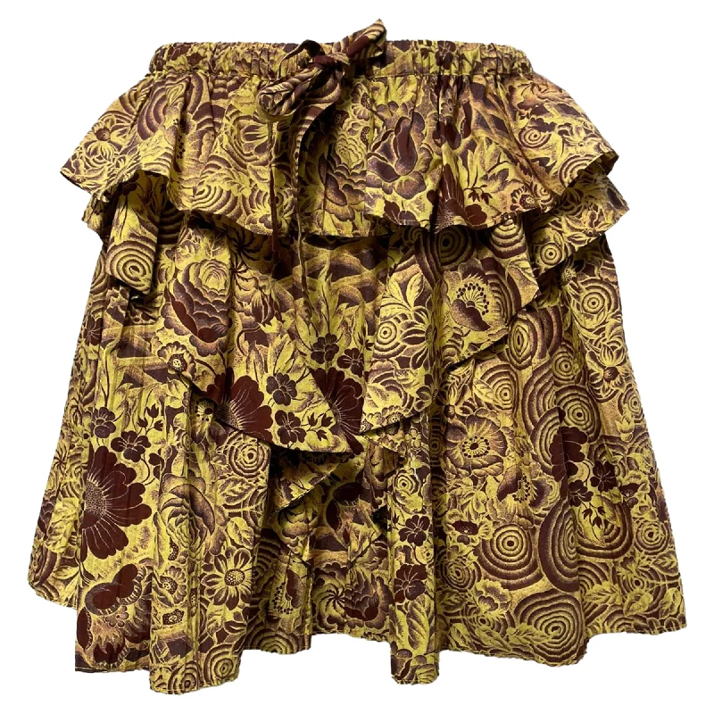 Fashionable Inner Wear High-end Design Ulla Johnson Sigrid Skirt in Yellow Cotton