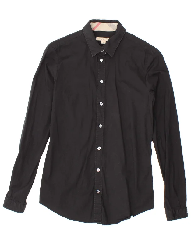 Exquisite Tailoring Fashionable And Versatile BURBERRY Womens Shirt UK 6 XS Black Cotton