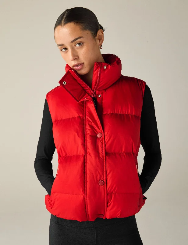 Classic Color Elegant And Charming Big Cozy Puffer Vest