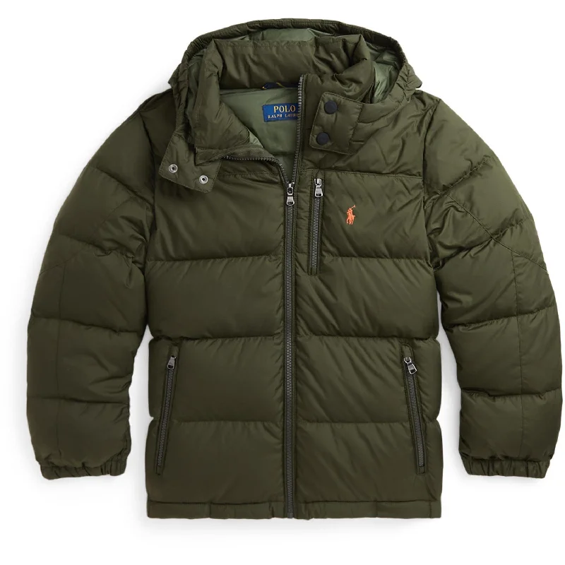 Street Vertical And Horizontal Design Polo Ralph Lauren Company Olive/Orange Print El Cap Bomber Jacket