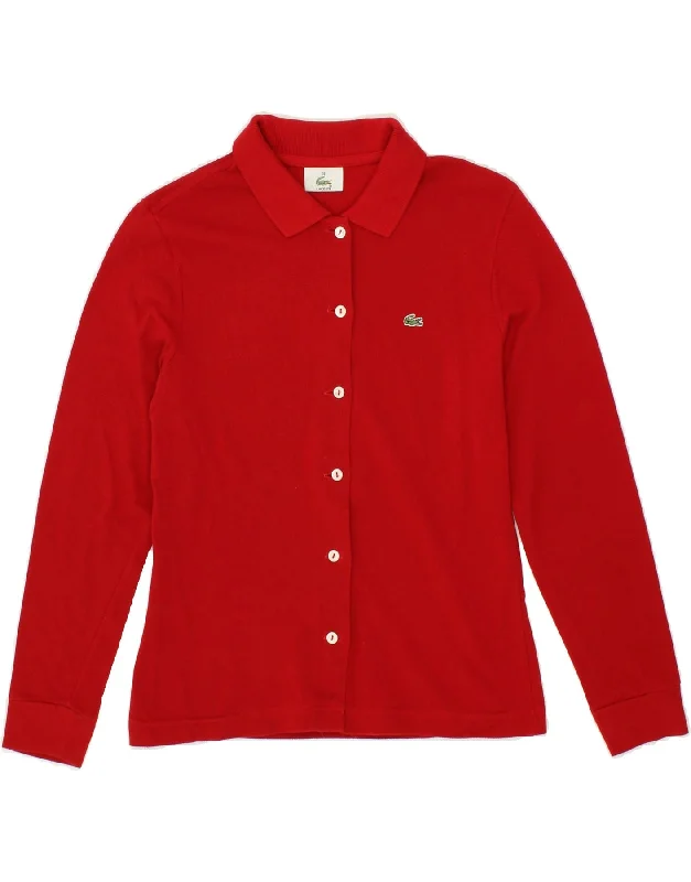 Elegant And Charming Fashionable Items LACOSTE Womens Shirt Size 38 Medium Red Cotton