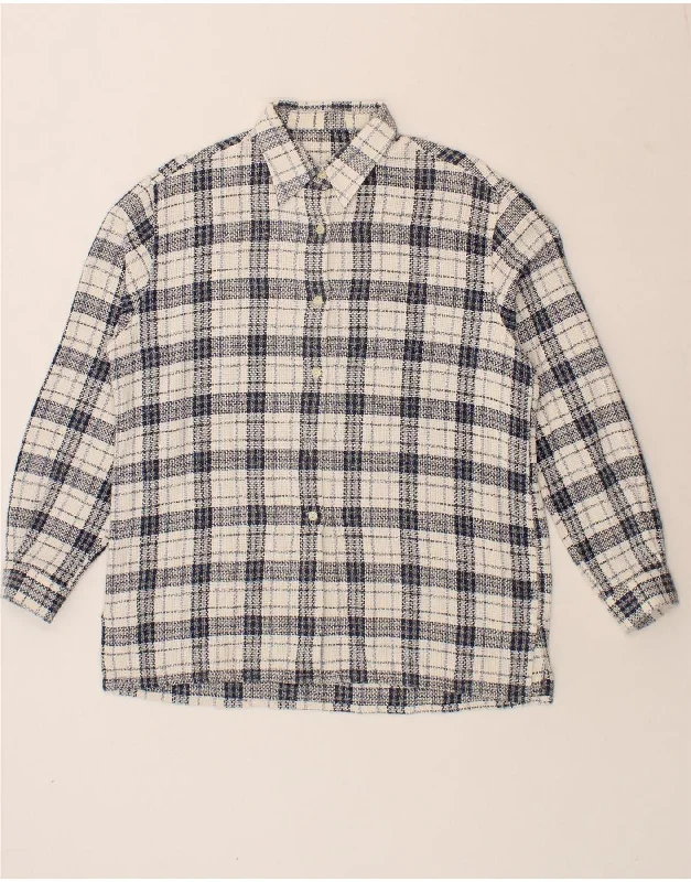 Creative Prints Sports And Leisure VINTAGE Womens Shirt UK 16 Large White Check