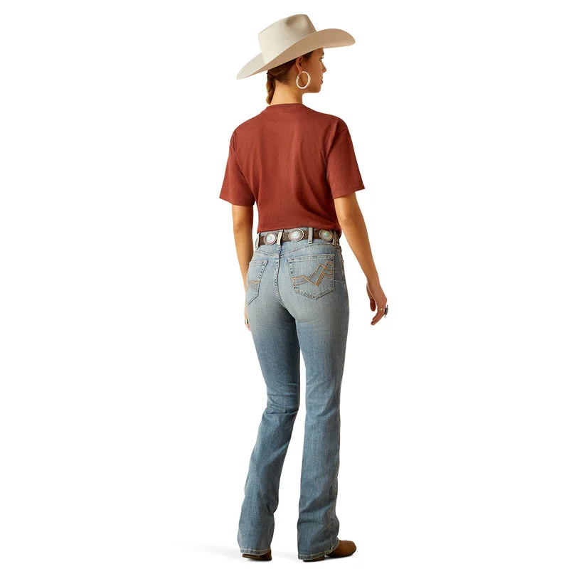 Retro Design Ethnic Style Ariat Women's R.E.A.L. High Rise Brooklyn Boot Cut, Sabine