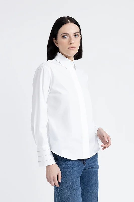 Creative Prints Sports Design Stretch cotton poplin shirt