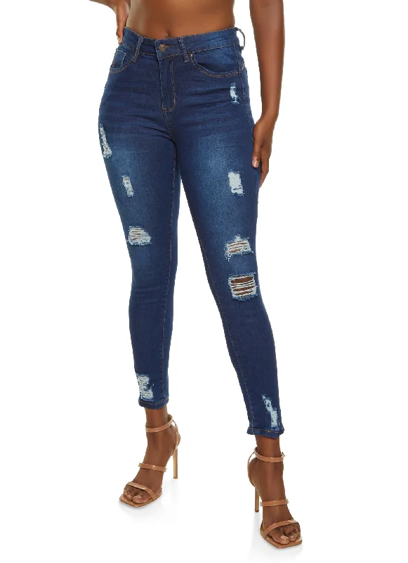 Fashion Selection Fashion Must-have WAX Distressed Frayed Skinny Jeans