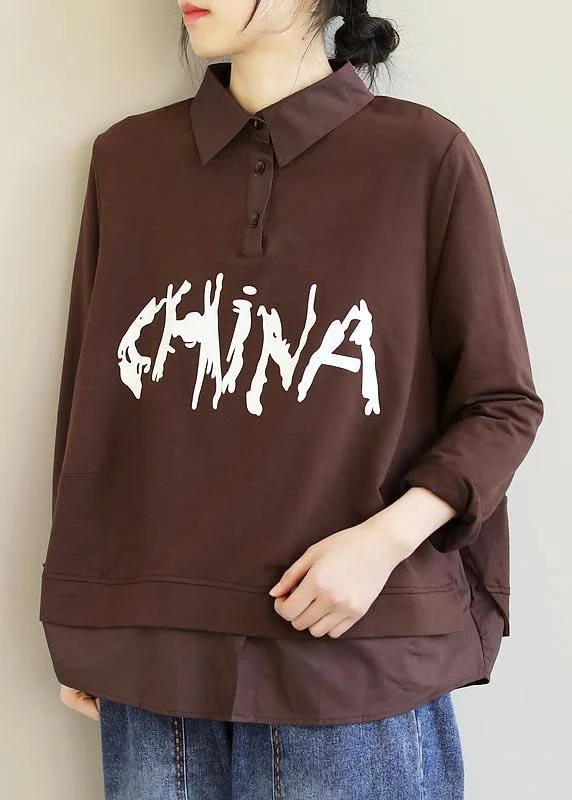 Fashionable In The Times Elegant And Simple Italian Chocolate Letter Clothes For Women Lapel Patchwork Box Spring Tops Fashionable In The Times Elegant And Simple Italian Chocolate Letter Clothes For Women Lapel Patchwork Box Spring Tops