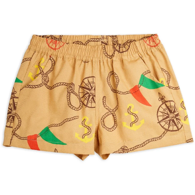 Comfortable Series Fashion Elements Mini Rodini Beige Nautical AOP Woven Shorts