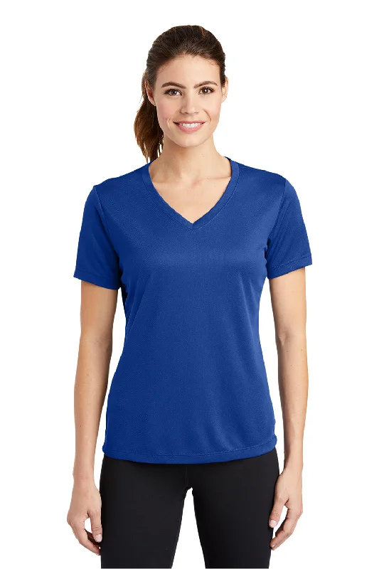 Creative Prints High-quality Fabrics Sport-Tek Womens RacerMesh Moisture Wicking Short Sleeve V-Neck T-Shirt - True Royal Blue Creative Prints High-quality Fabrics Sport-Tek Womens RacerMesh Moisture Wicking Short Sleeve V-Neck T-Shirt - True Royal Blue