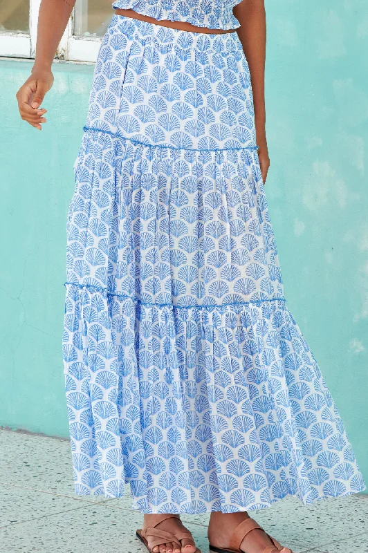 Personalized Design Personalized Wear Bea Organic Cotton Skirt | Shell Marina Blue