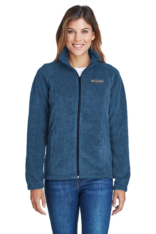 European Plan Bottom And Versatile Columbia Womens Benton Springs Full Zip Fleece Jacket - Navy Blue - Closeout