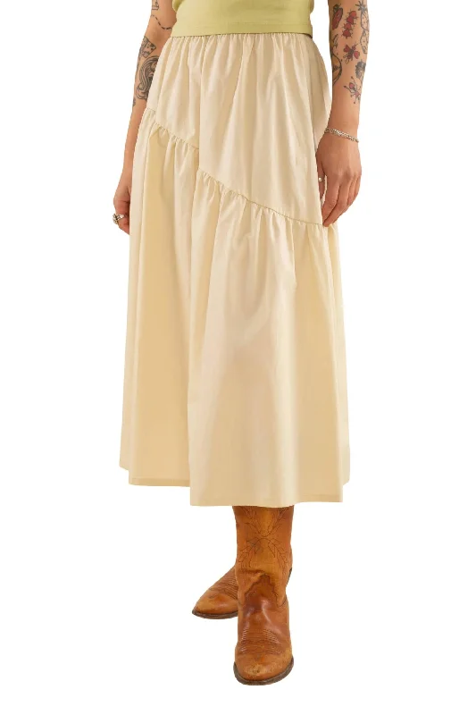 Classic Color Modern Tailoring Danny Midi Skirt In Natural