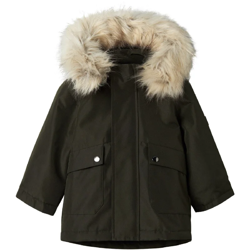 Fashionable Prints French Style Name It Rosin Millo Parka Jacket Long Noos