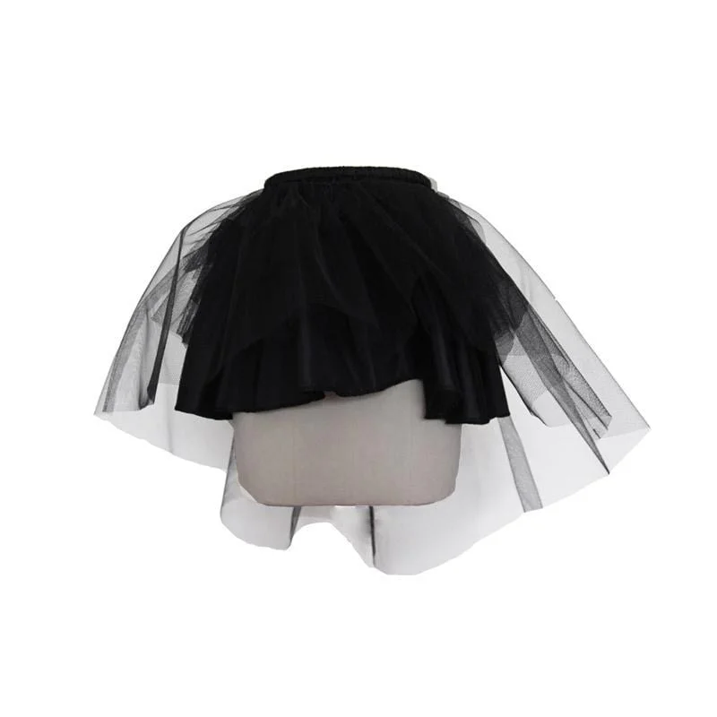 Personalized Outfit Slightly Flared Design Women's Punk Mini Skirt With Net