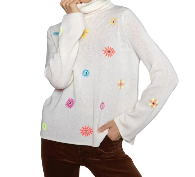 Sweet Girl Lucky Charms Sweater In Winter White