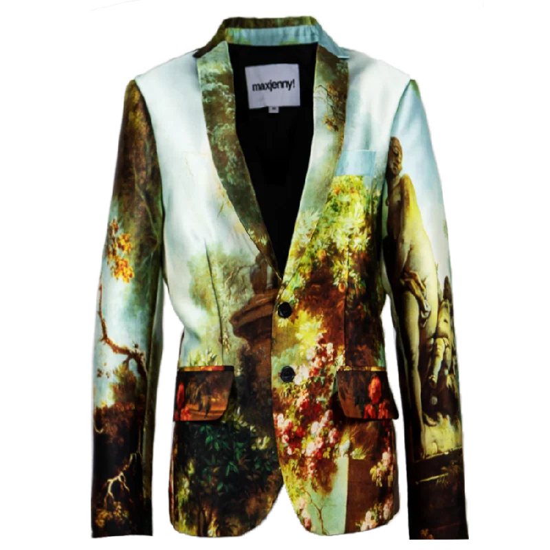 Celebrity Style Unique Prints Woman´s blazer jacket garden royale
