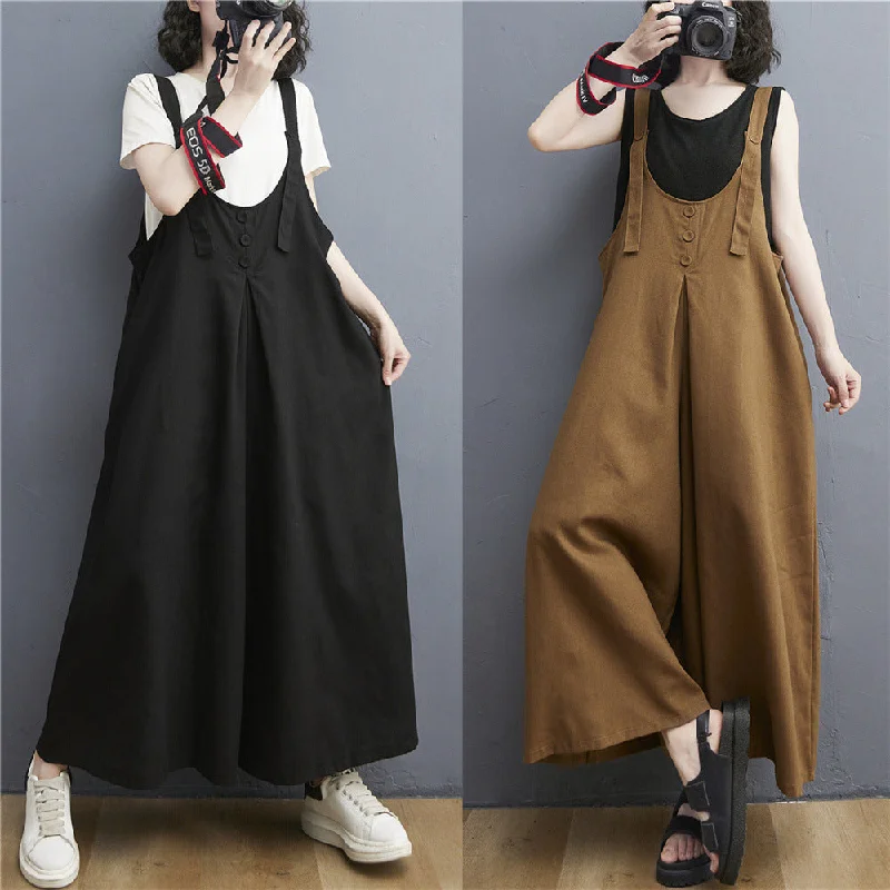 Fashionable And Versatile Personalized Design Summer Plus Sizes Casual Wide Legs Jumpsuits