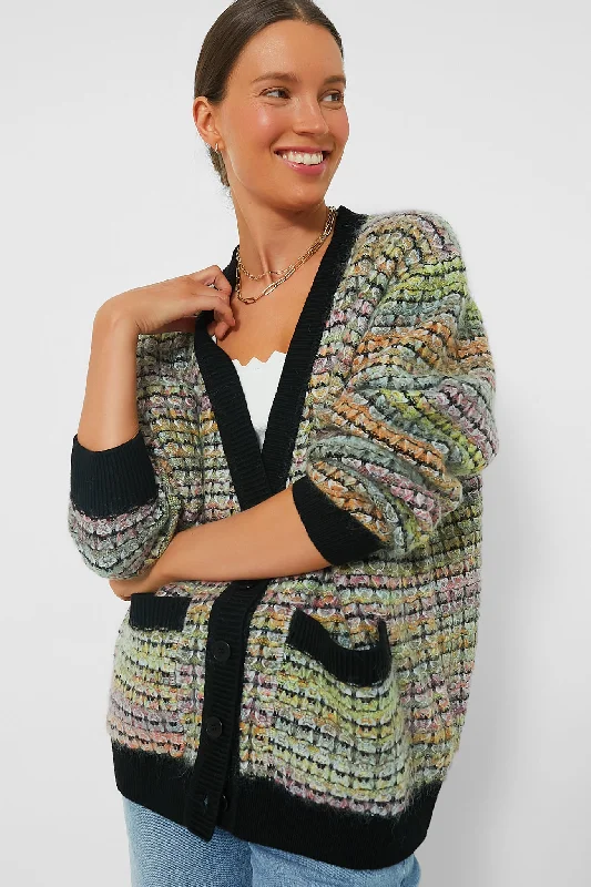 High-quality Styles Lively And Youthful Multicolored Tweed Cardigan