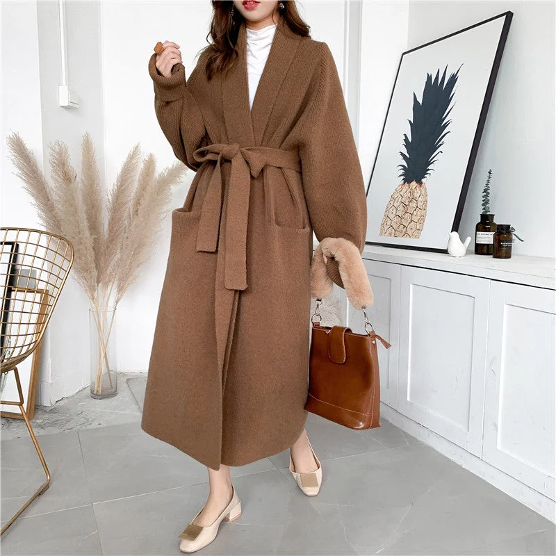 Fashion Design Comfortable Design Women Romper Style Knitted Woolen Cardigan Overcoat