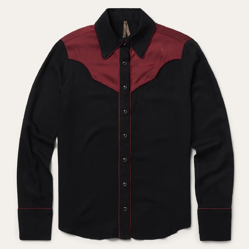 Romantic Data British Style Piped Western Blouse