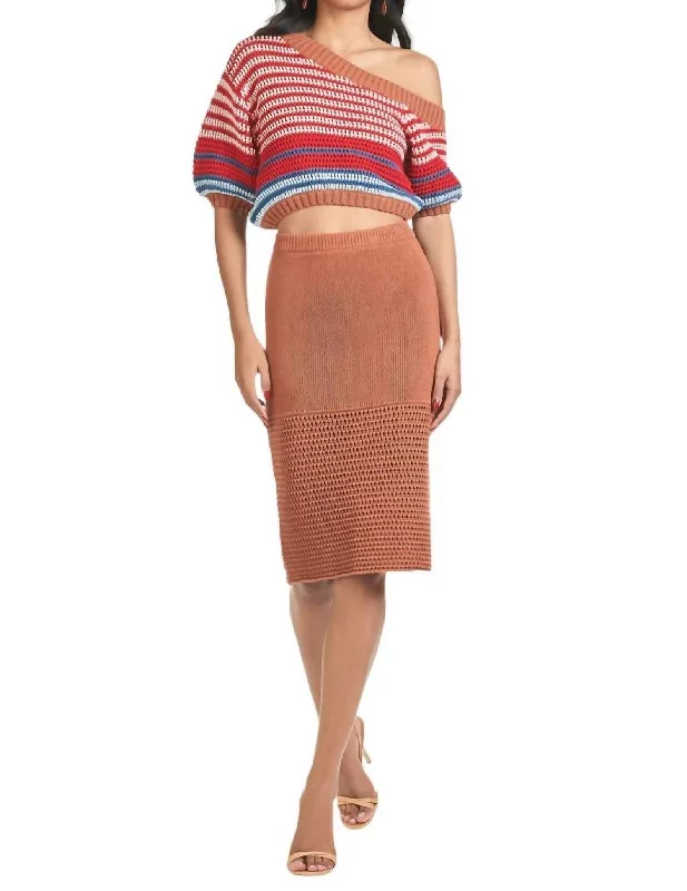 Street Show-off Style Jeanie Knit Sweater In Red Multi