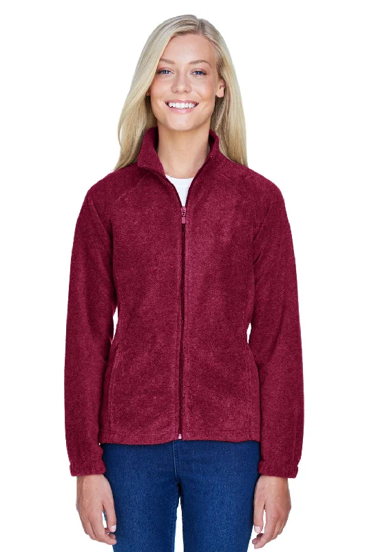 Moisture wicking Harriton Womens Pill Resistant Fleece Full Zip Jacket - Wine